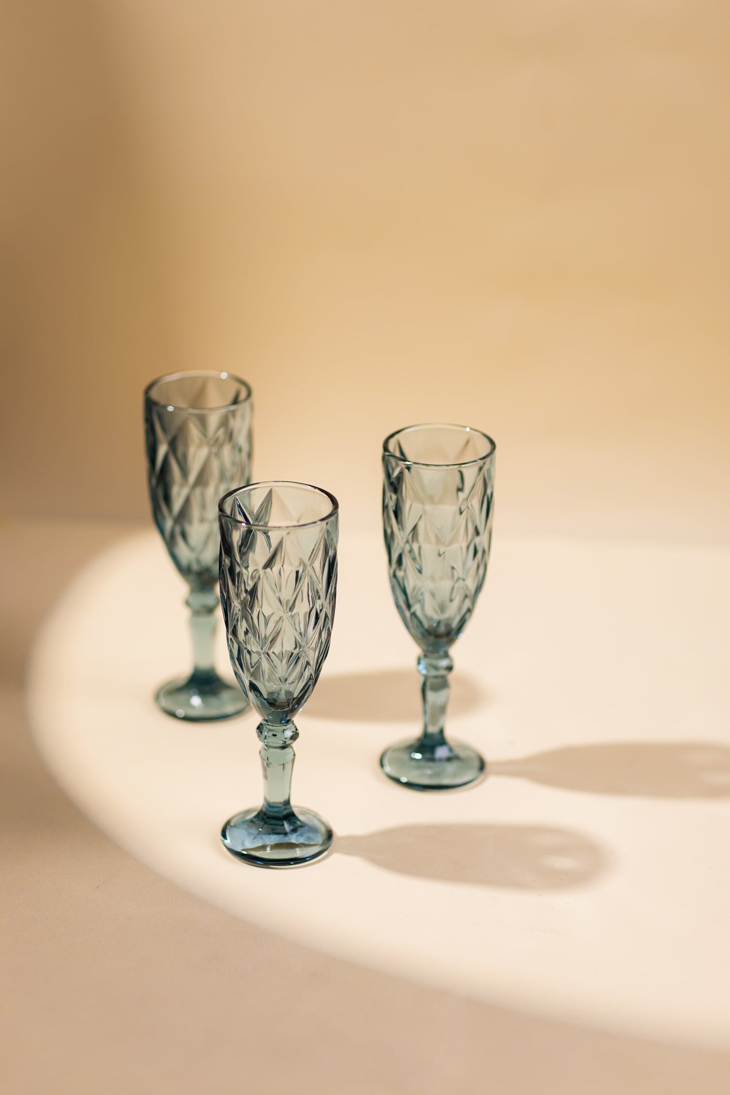 BLUE FLUTED CUPS SET