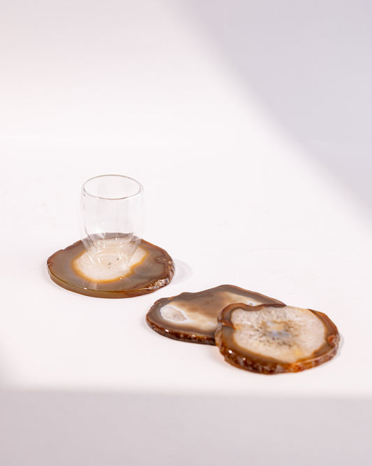 CARAMEL BROWN AGATE COASTERS