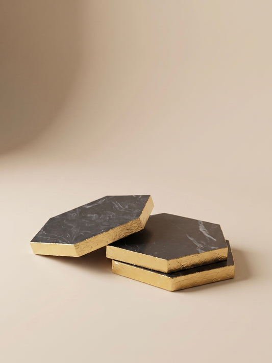 HEXAGON MARBLE COASTERS