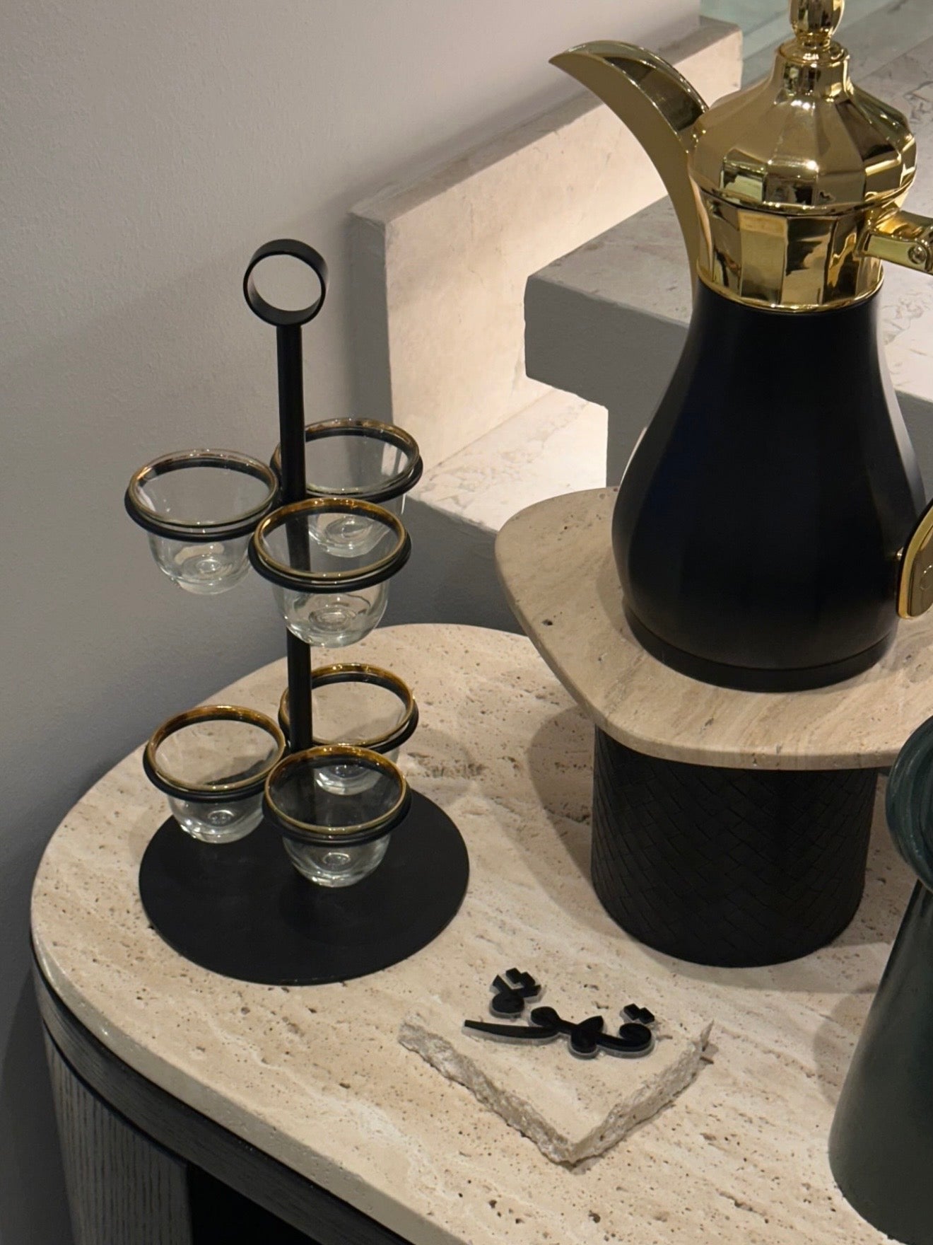 SHAY AND KAHWA TRAVERTINE LABEL