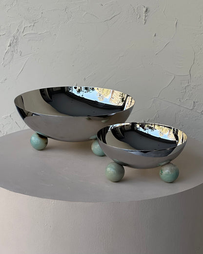BOWLS WITH AQUAMARINE BASE