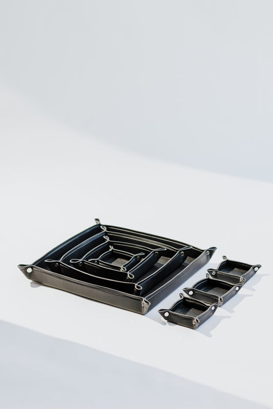 LEATHER TRAY SET OF 7