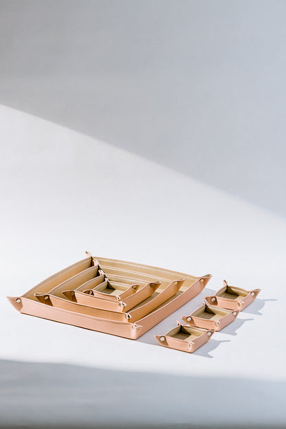 LEATHER TRAY SET OF 7