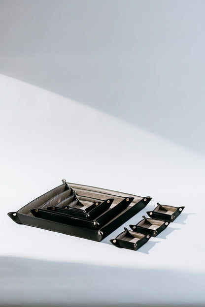 LEATHER TRAY SET OF 7